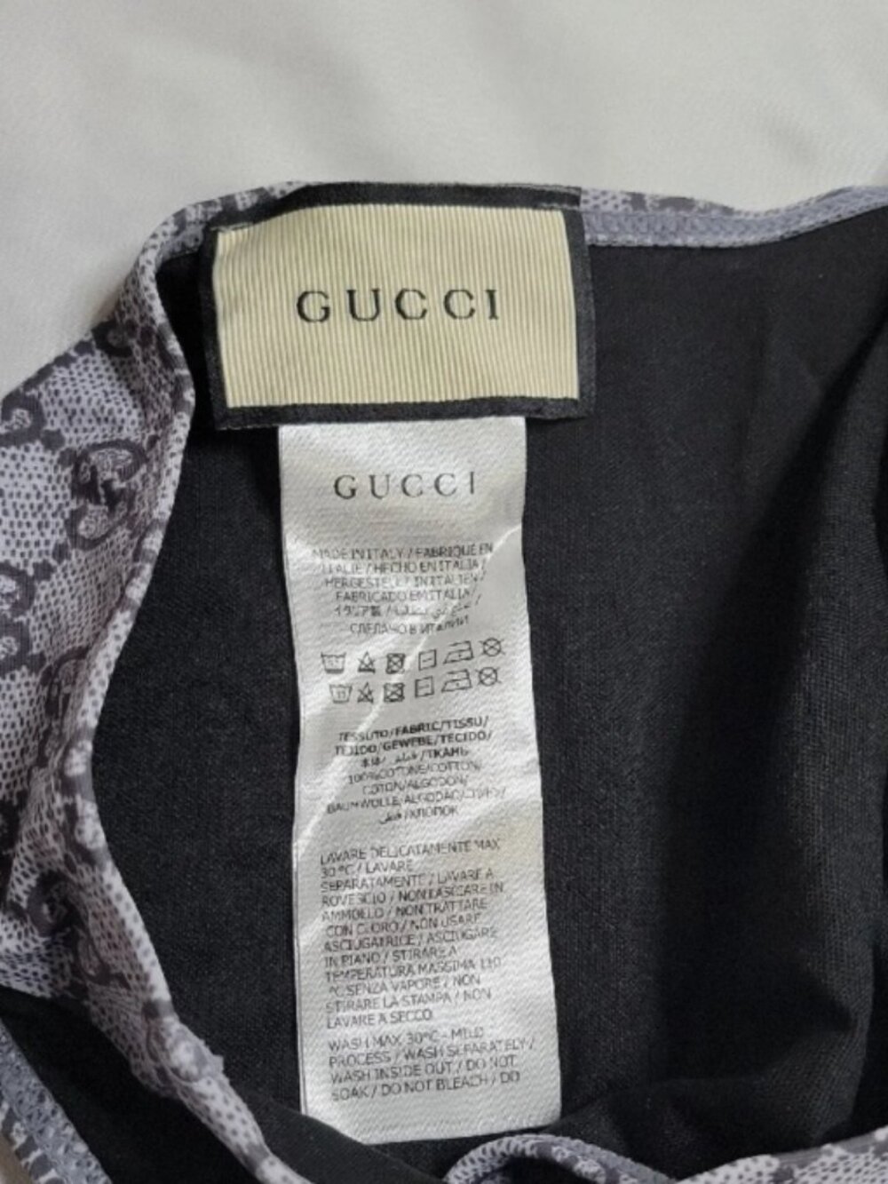 GUCCI Grey GG Monogram Asymmetric Cutout One Piece Swimsuit - Picture 4 of 4